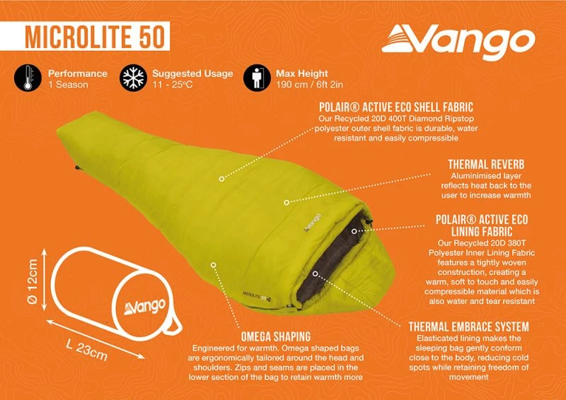 Vango Microlite 50 Sleeping Bag 5 Vango Microlite 50 Sleeping Bag - Image 3