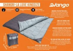 Vango Shangri-La Luxe Kingsize Sleeping Bag 11 Vango Shangri-La Luxe Kingsize Sleeping Bag -Camp Gear Area shangri la luxe kingsize image 3